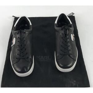 Karl Lagerfeld Iconic Sneakers KL51209-000 Character Size 11 Dust‎ Bag Leather